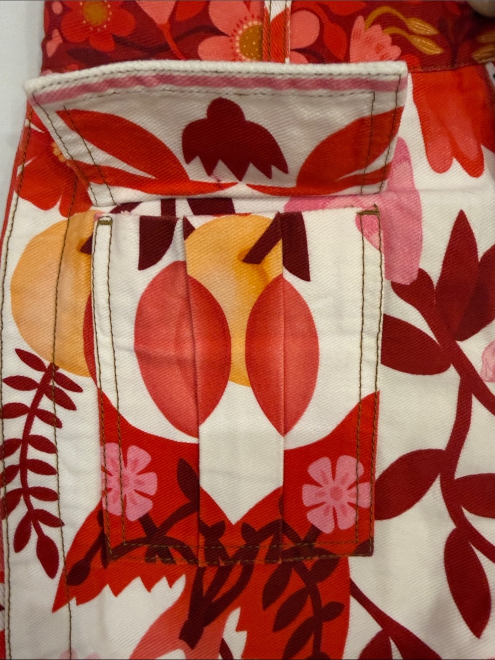 FARM Rio Red, Pink & Orange Floral Cotton Shorts - Picture 4 of 5